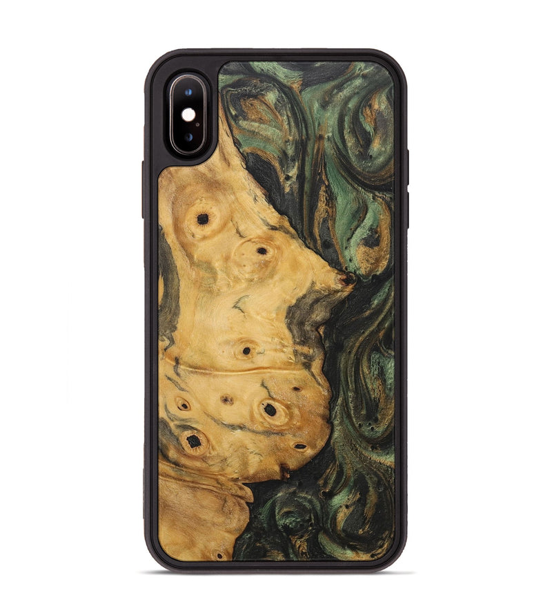 iPhone Xs Max Wood+Resin Phone Case - Kenya (Green, 717292)