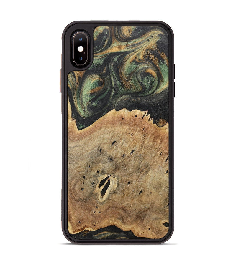 iPhone Xs Max Wood+Resin Phone Case - Lucile (Green, 717293)