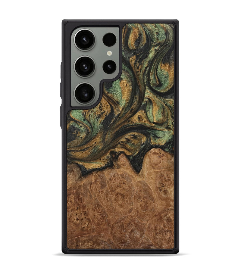 Galaxy S24 Ultra Wood+Resin Phone Case - Justice (Green, 717296)