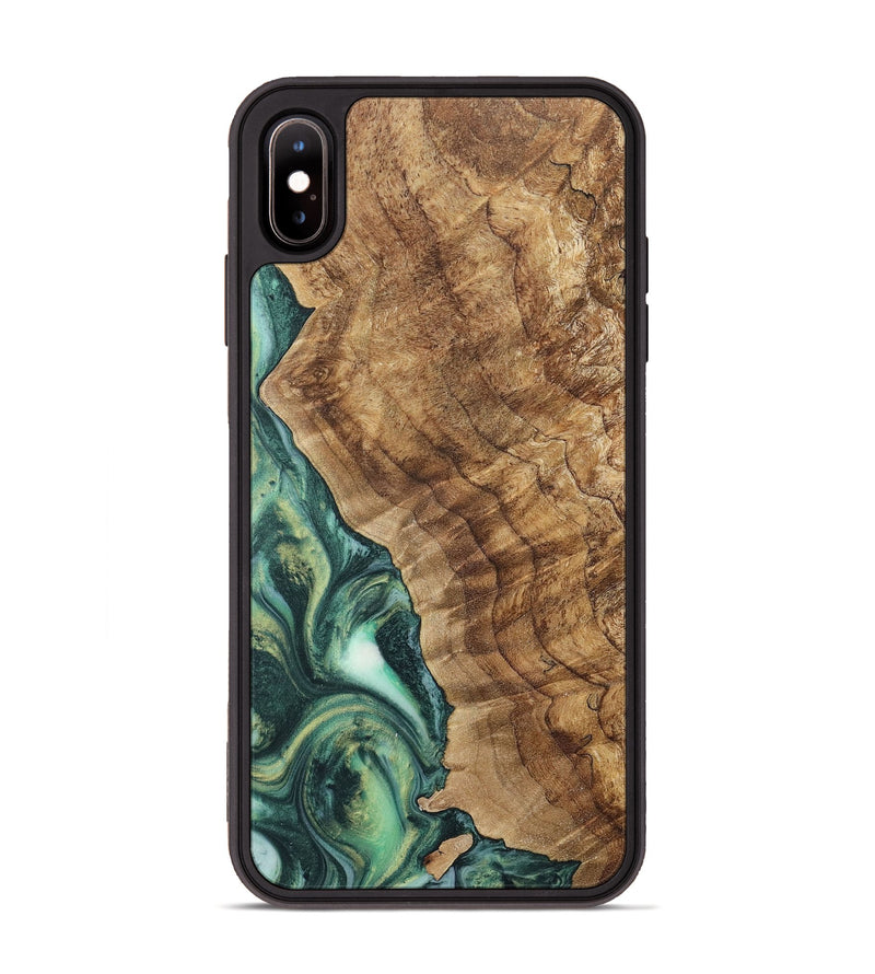 iPhone Xs Max Wood+Resin Phone Case - Arnold (Green, 717302)