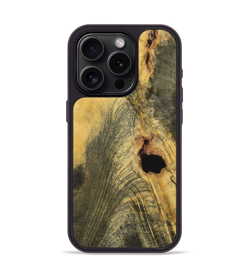 iPhone 15 Pro Wood+Resin Phone Case - Curtis (Wood Burl, 717309)