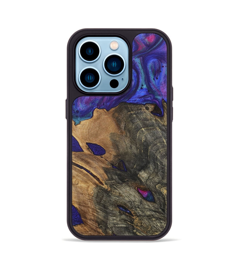 iPhone 14 Pro Wood+Resin Phone Case - Cassidy (Purple, 717331)