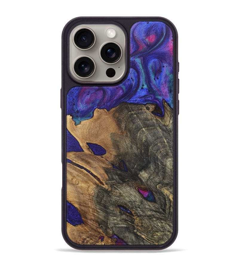 iPhone 16 Pro Max Wood+Resin Phone Case - Cassidy (Purple, 717331)