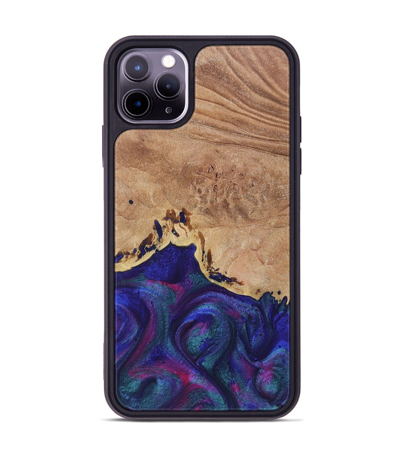 iPhone 11 Pro Max Wood+Resin Phone Case - Kelsey (Purple, 717333)