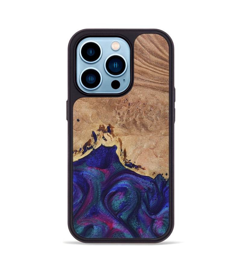 iPhone 14 Pro Wood+Resin Phone Case - Kelsey (Purple, 717333)