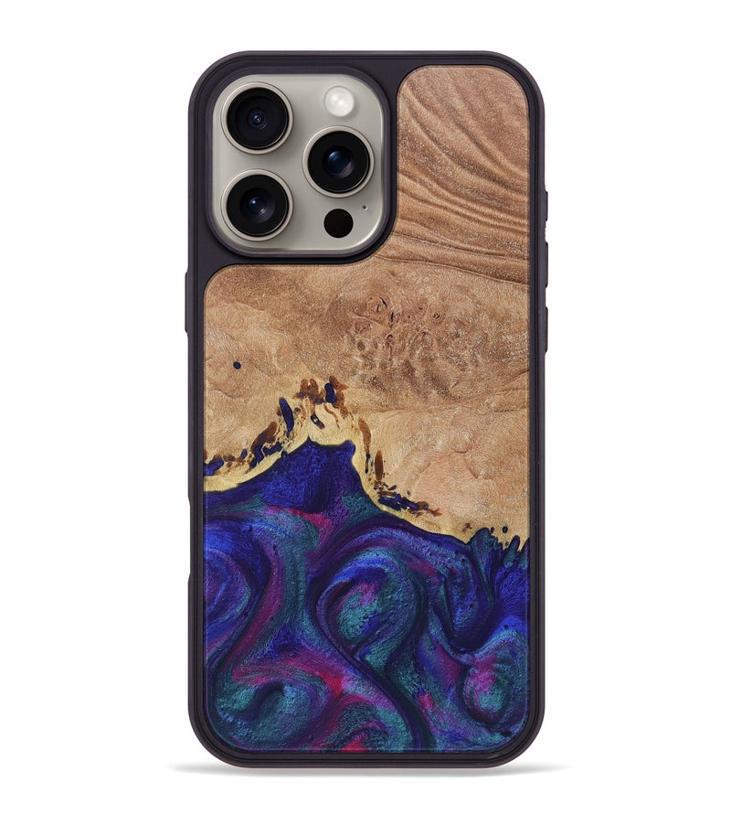 iPhone 16 Pro Max Wood+Resin Phone Case - Kelsey (Purple, 717333)