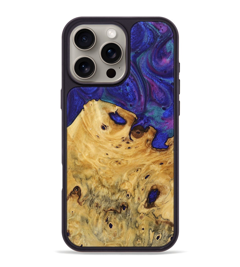 iPhone 16 Pro Max Wood+Resin Phone Case - Ismael (Purple, 717337)