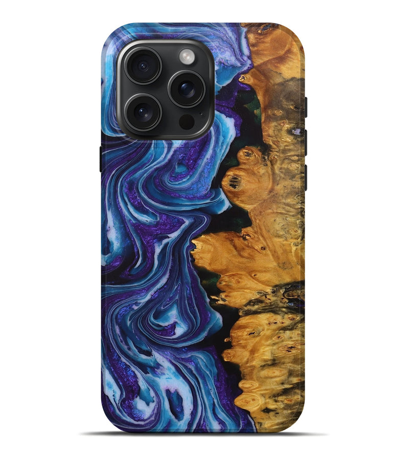 iPhone 16 Pro Max Wood+Resin Live Edge Phone Case - Natasha (Purple, 717476)