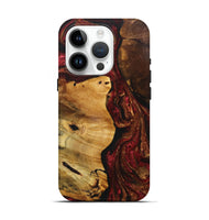 iPhone 15 Pro Wood+Resin Live Edge Phone Case - Melvin (Red, 717492)