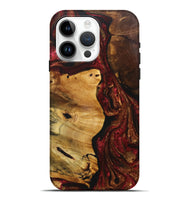 iPhone 15 Pro Max Wood+Resin Live Edge Phone Case - Melvin (Red, 717492)