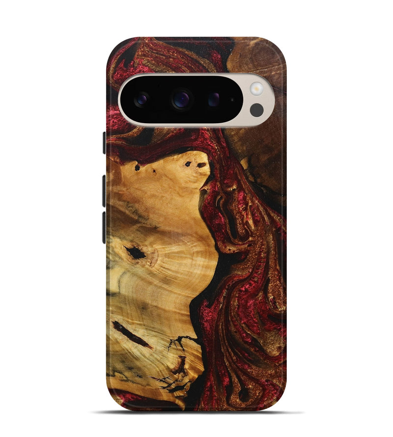 Pixel 9 Pro Wood+Resin Live Edge Phone Case - Melvin (Red, 717492)