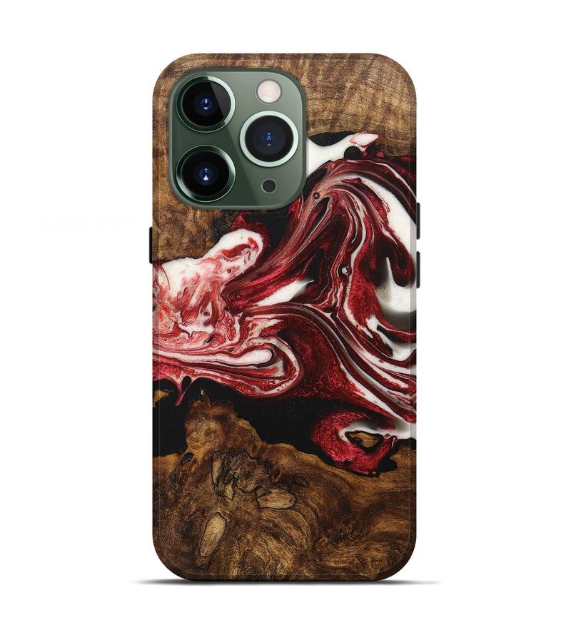 iPhone 13 Pro Wood+Resin Live Edge Phone Case - Georgia (Red, 717494)