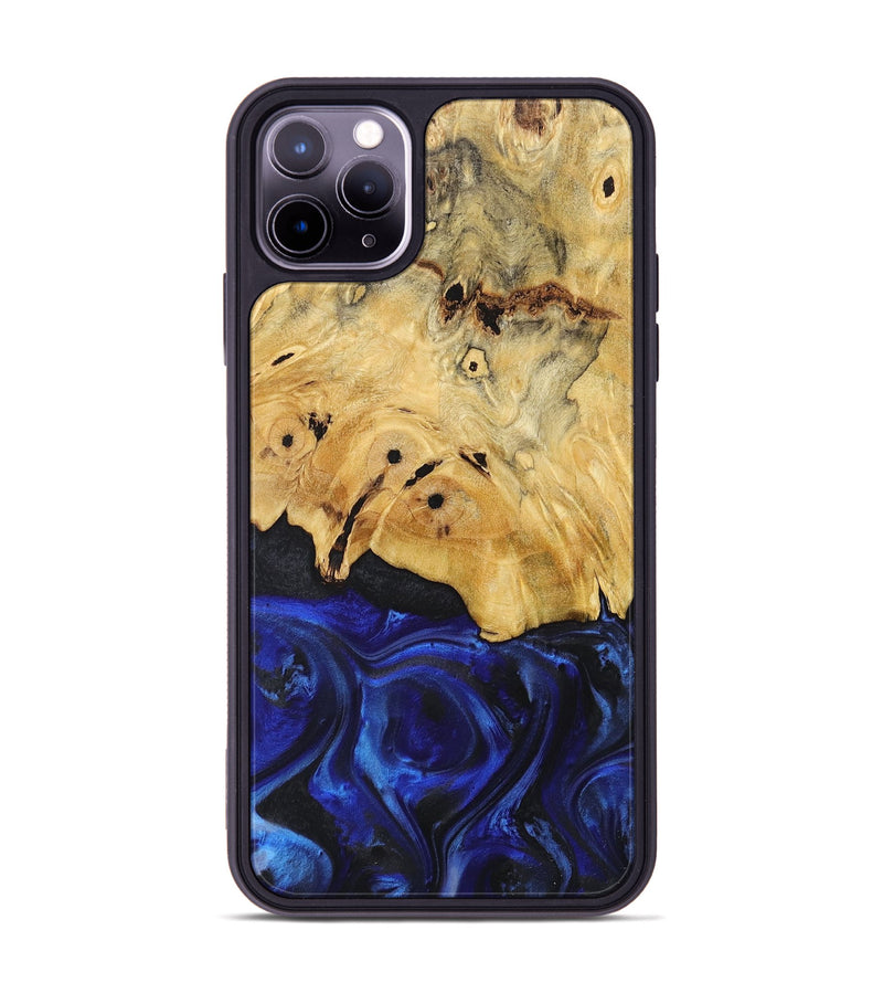 iPhone 11 Pro Max Wood+Resin Phone Case - Mikaela (Blue, 717532)