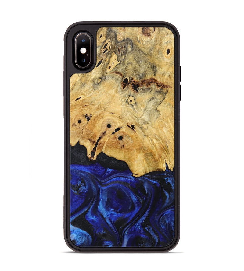 iPhone Xs Max Wood+Resin Phone Case - Mikaela (Blue, 717532)