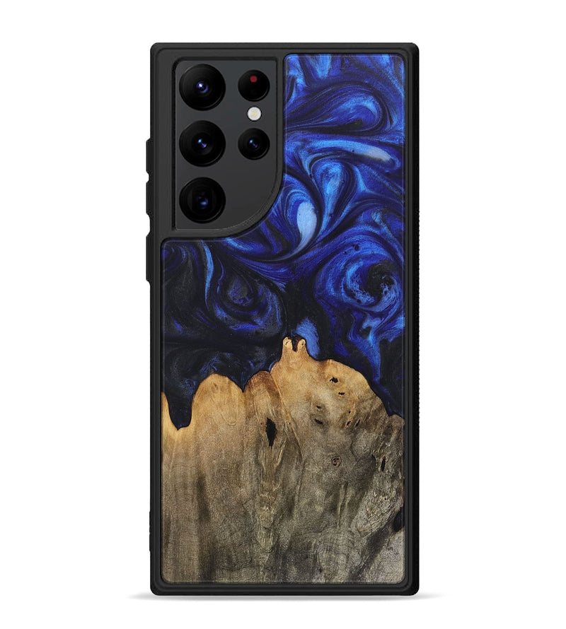 Galaxy S22 Ultra Wood+Resin Phone Case - Teresa (Blue, 717543)