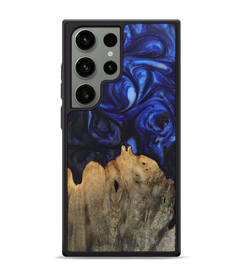 Galaxy S24 Ultra Wood+Resin Phone Case - Teresa (Blue, 717543)