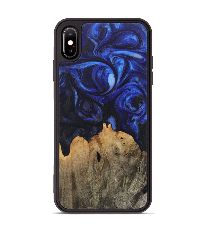 iPhone Xs Max Wood+Resin Phone Case - Teresa (Blue, 717543)