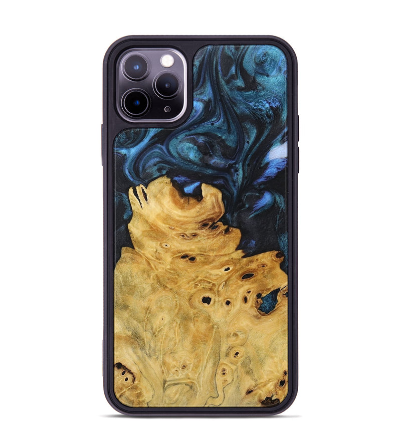 iPhone 11 Pro Max Wood+Resin Phone Case - Mamie (Blue, 717550)