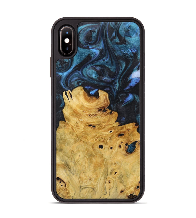 iPhone Xs Max Wood+Resin Phone Case - Mamie (Blue, 717550)