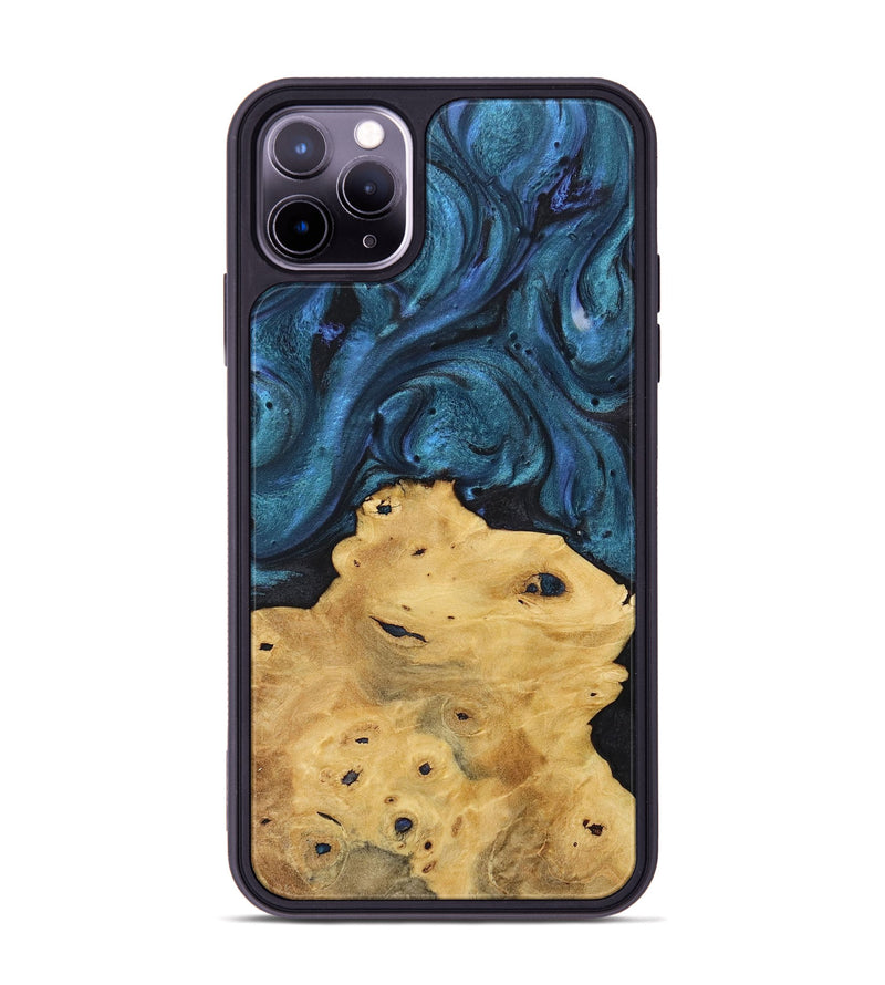 iPhone 11 Pro Max Wood+Resin Phone Case - Meredith (Blue, 717553)