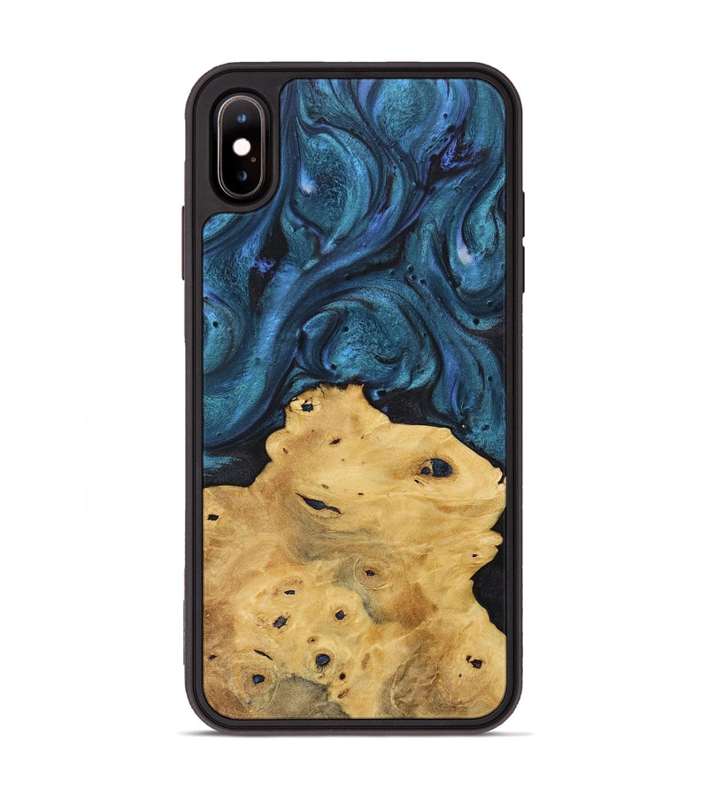 iPhone Xs Max Wood+Resin Phone Case - Meredith (Blue, 717553)