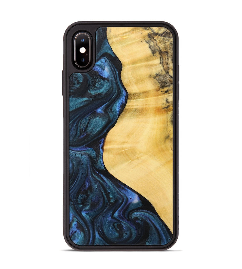 iPhone Xs Max Wood+Resin Phone Case - Herman (Blue, 717554)