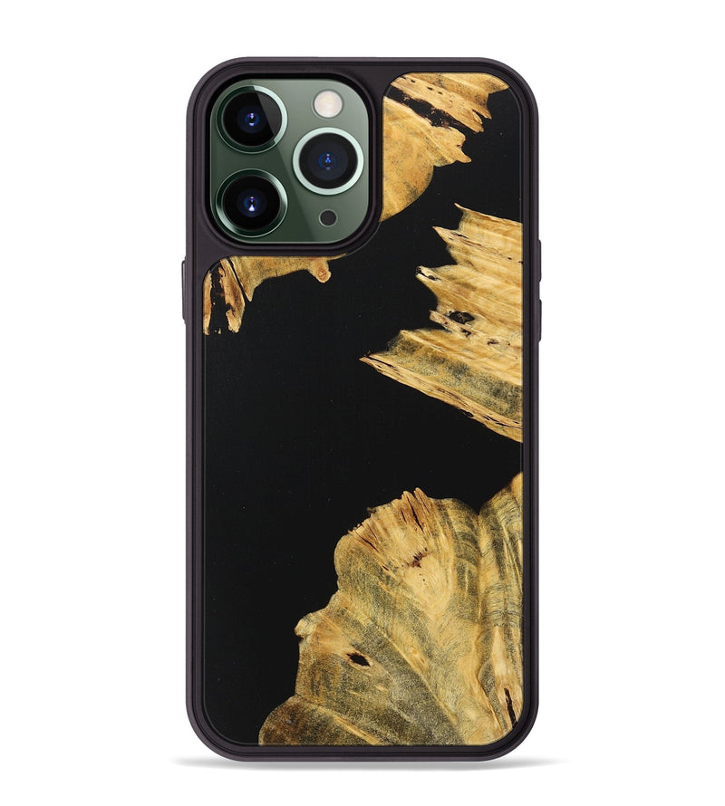 iPhone 13 Pro Max Wood+Resin Phone Case - Peyton (Pure Black, 717557)