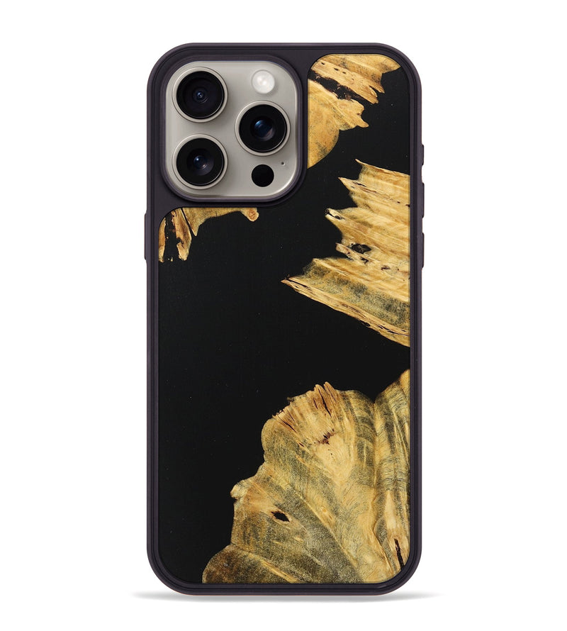 iPhone 15 Pro Max Wood+Resin Phone Case - Peyton (Pure Black, 717557)