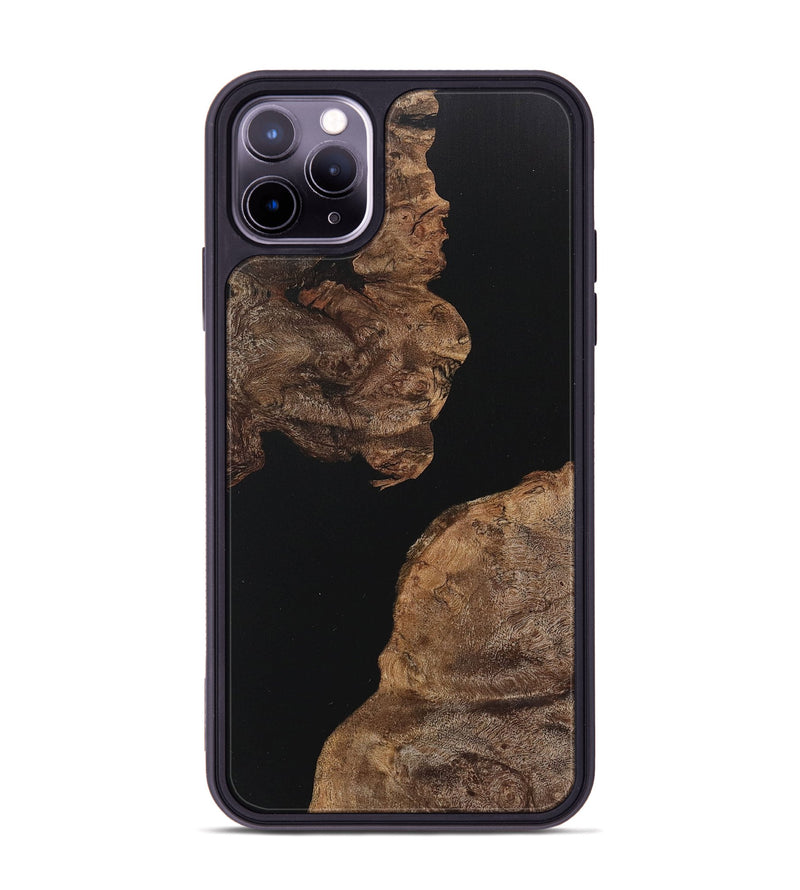 iPhone 11 Pro Max Wood+Resin Phone Case - Lane (Pure Black, 717558)