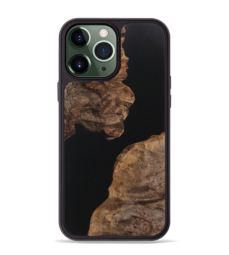 iPhone 13 Pro Max Wood+Resin Phone Case - Lane (Pure Black, 717558)