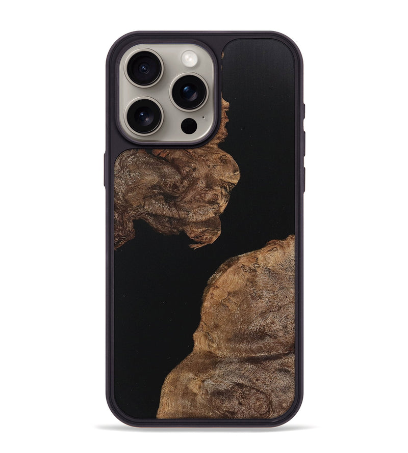 iPhone 15 Pro Max Wood+Resin Phone Case - Lane (Pure Black, 717558)