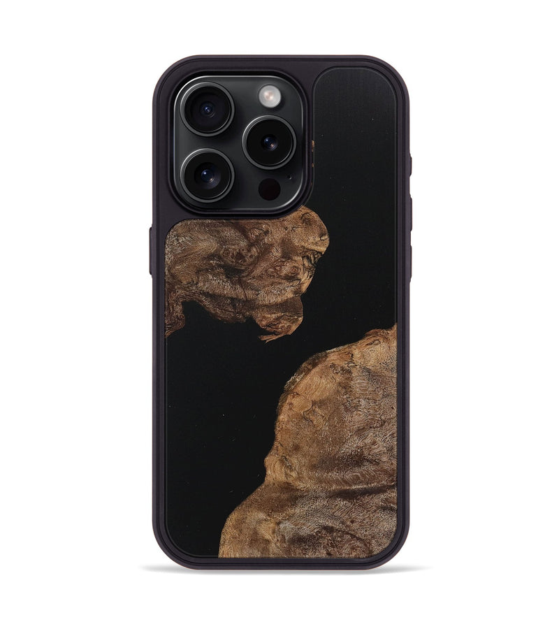 iPhone 15 Pro Wood+Resin Phone Case - Lane (Pure Black, 717558)