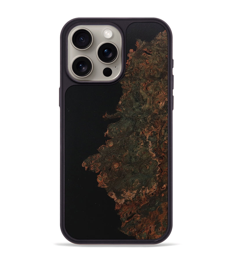 iPhone 15 Pro Max Wood+Resin Phone Case - Casey (Pure Black, 717561)