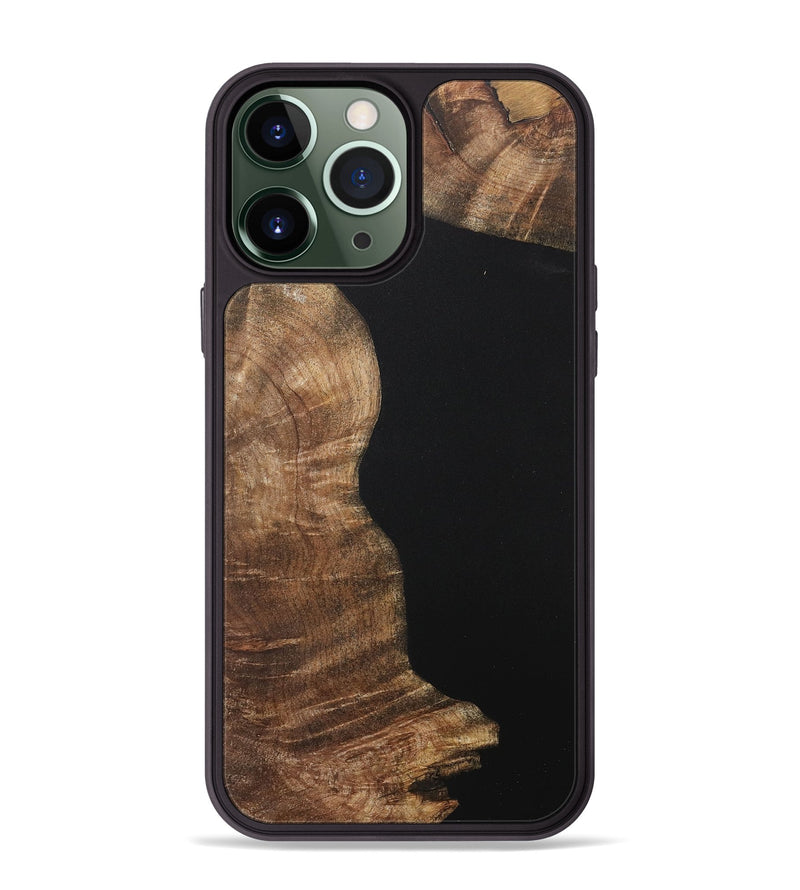 iPhone 13 Pro Max Wood+Resin Phone Case - Johnnie (Pure Black, 717563)