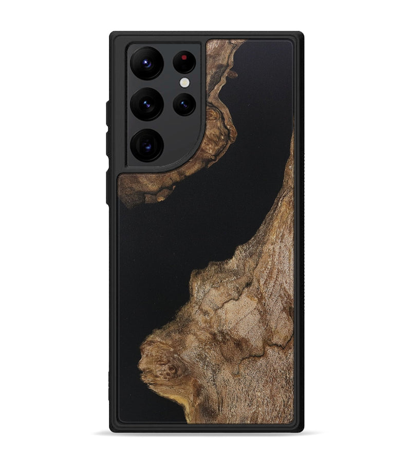 Galaxy S22 Ultra Wood+Resin Phone Case - Noelle (Pure Black, 717564)