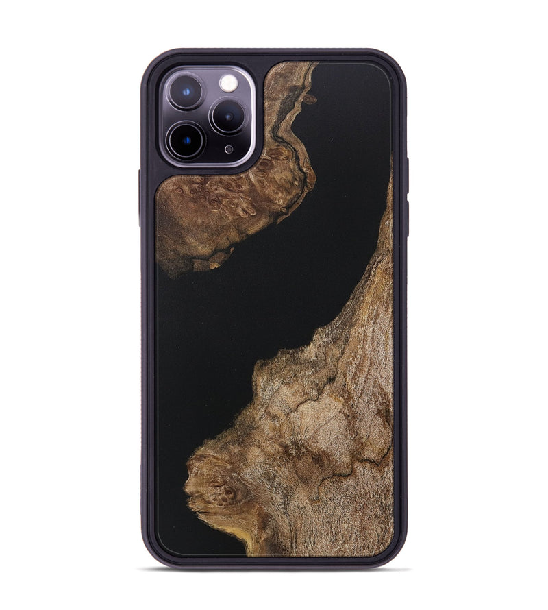 iPhone 11 Pro Max Wood+Resin Phone Case - Noelle (Pure Black, 717564)