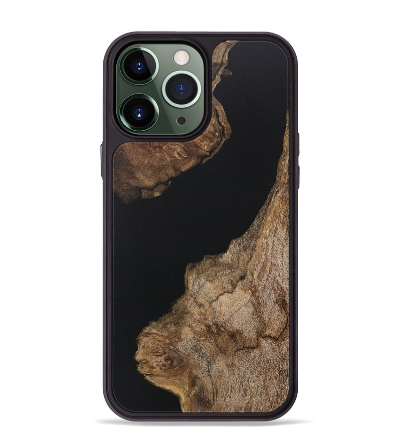 iPhone 13 Pro Max Wood+Resin Phone Case - Noelle (Pure Black, 717564)