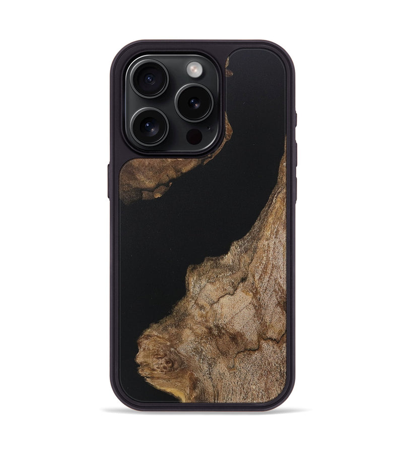 iPhone 15 Pro Wood+Resin Phone Case - Noelle (Pure Black, 717564)