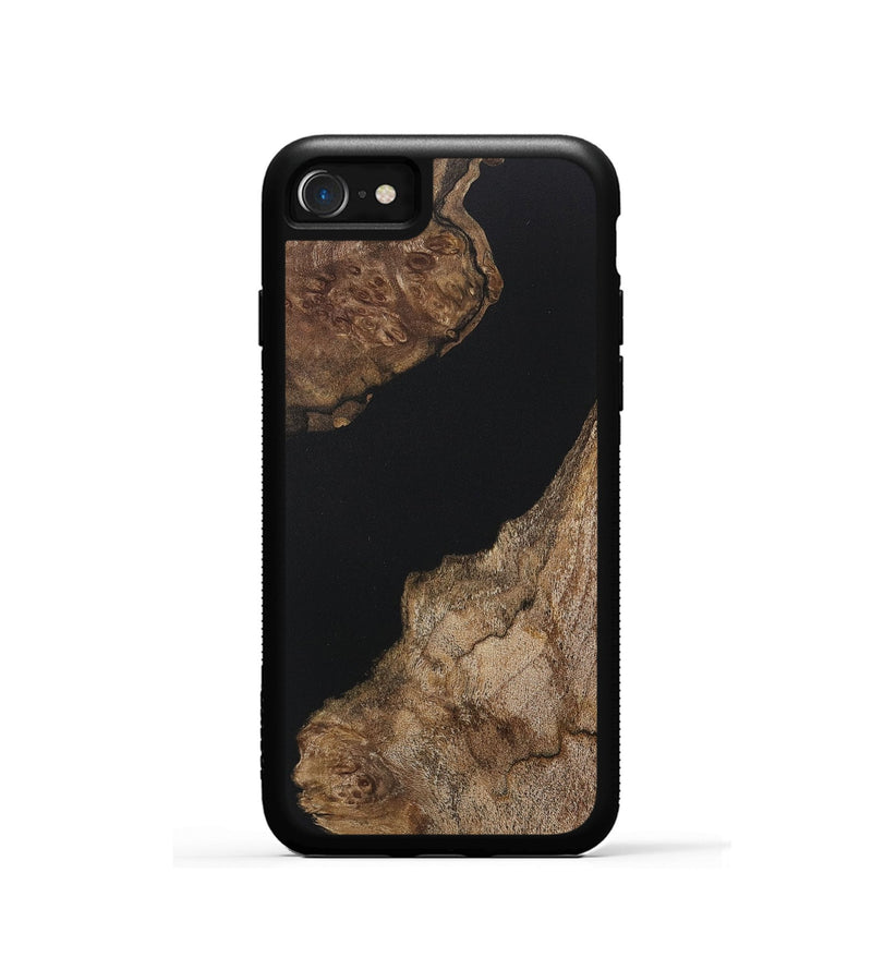 iPhone SE Wood+Resin Phone Case - Noelle (Pure Black, 717564)