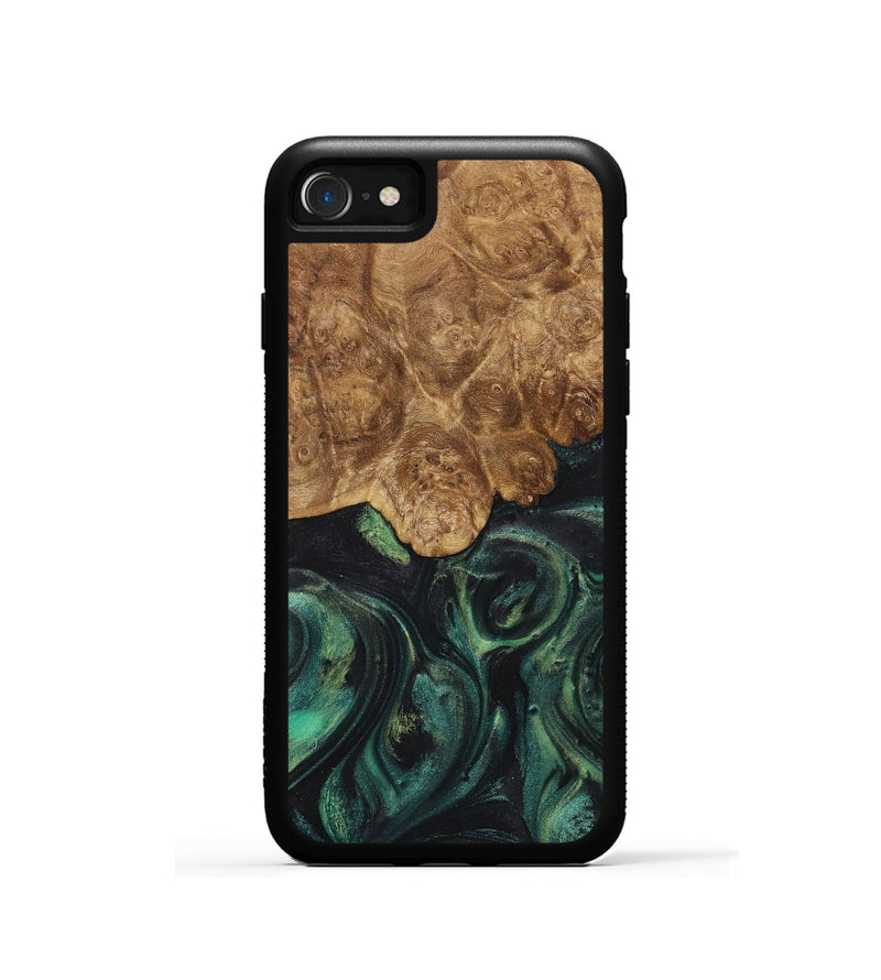 iPhone SE Wood+Resin Phone Case - Willa (Green, 717567)