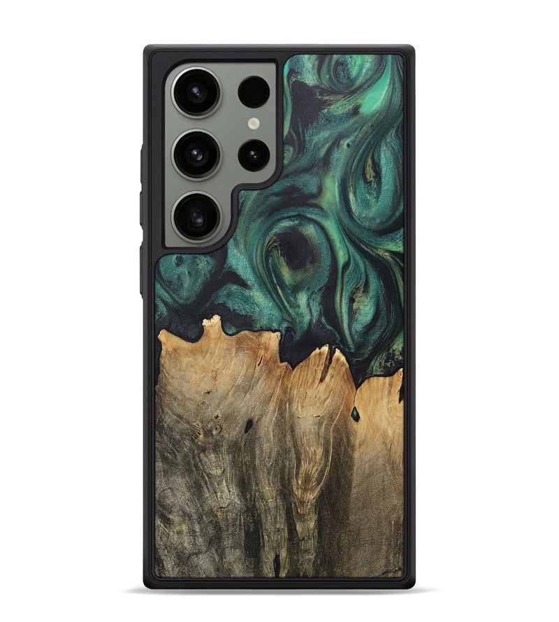 Galaxy S24 Ultra Wood+Resin Phone Case - Jeremiah (Green, 717578)