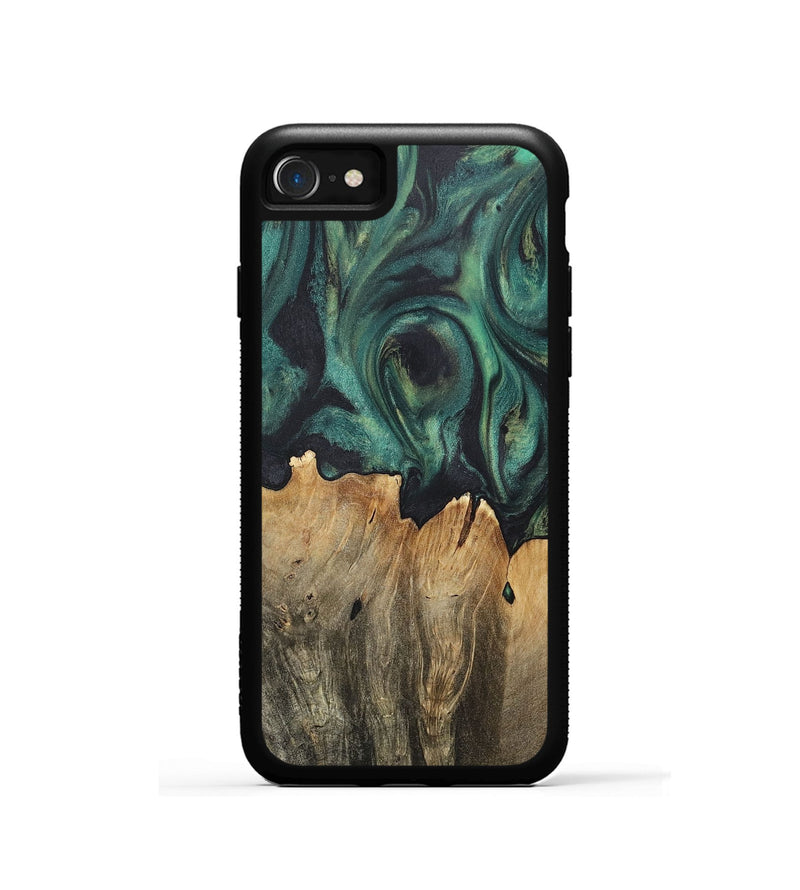 iPhone SE Wood+Resin Phone Case - Jeremiah (Green, 717578)