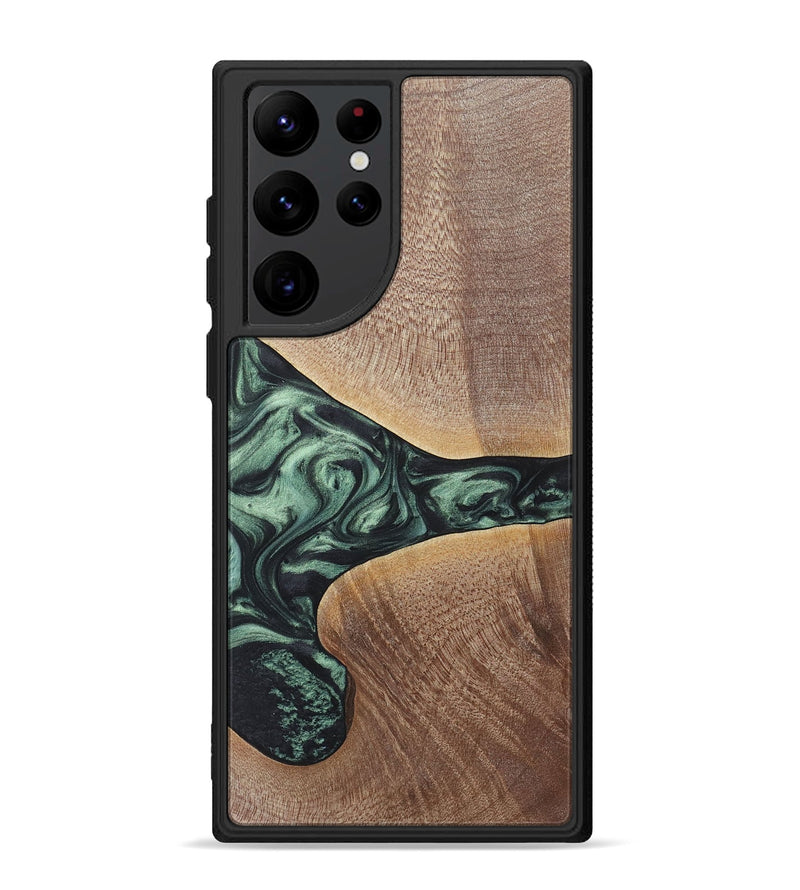 Galaxy S22 Ultra Wood+Resin Phone Case - Brent (Green, 717587)