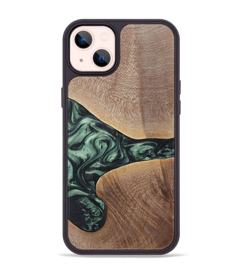 iPhone 14 Plus Wood+Resin Phone Case - Brent (Green, 717587)