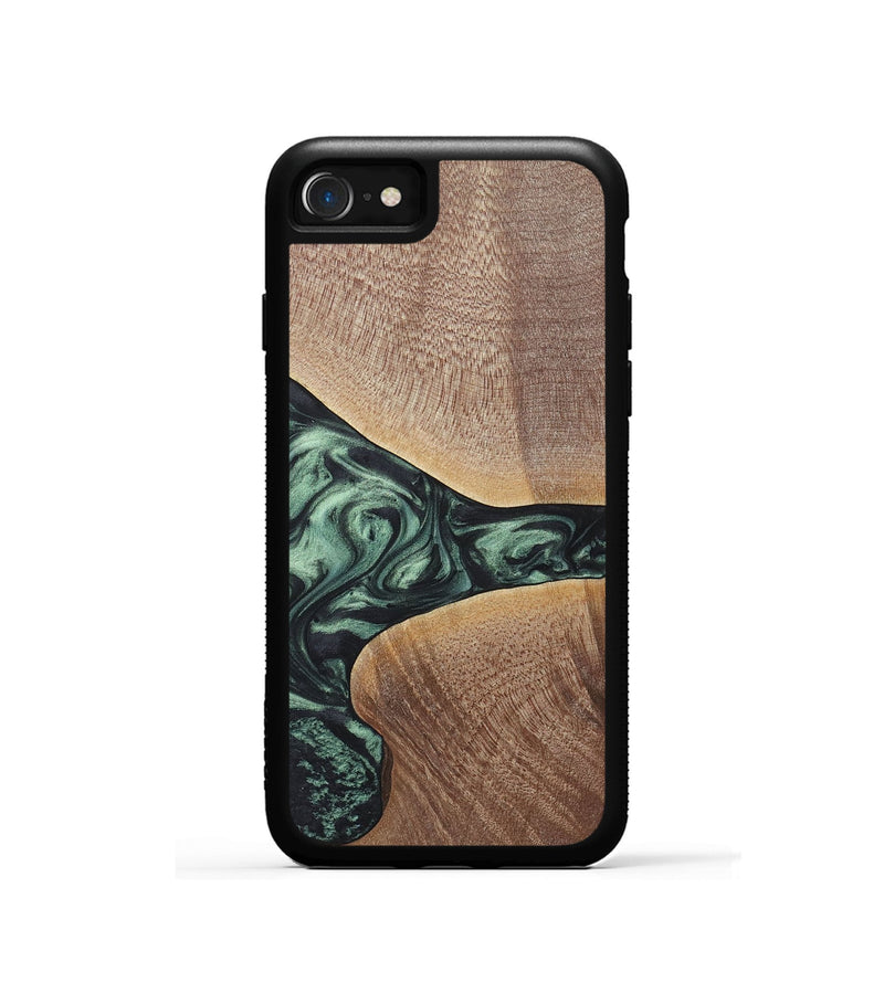 iPhone SE Wood+Resin Phone Case - Brent (Green, 717587)