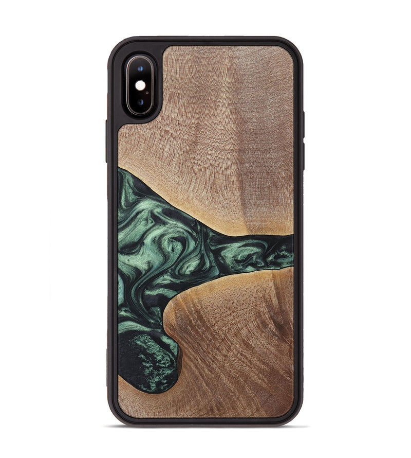 iPhone Xs Max Wood+Resin Phone Case - Brent (Green, 717587)