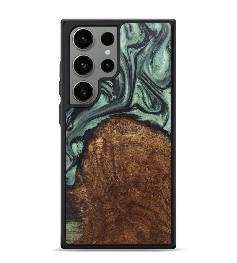 Galaxy S24 Ultra Wood+Resin Phone Case - Willie (Green, 717588)