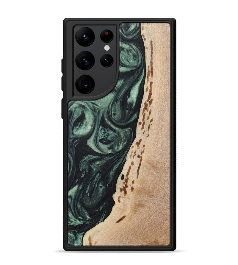 Galaxy S22 Ultra Wood+Resin Phone Case - Josie (Green, 717592)