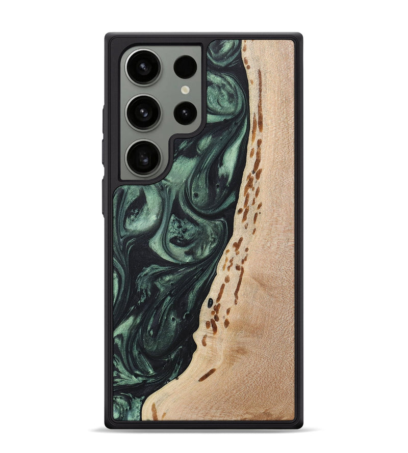 Galaxy S24 Ultra Wood+Resin Phone Case - Josie (Green, 717592)