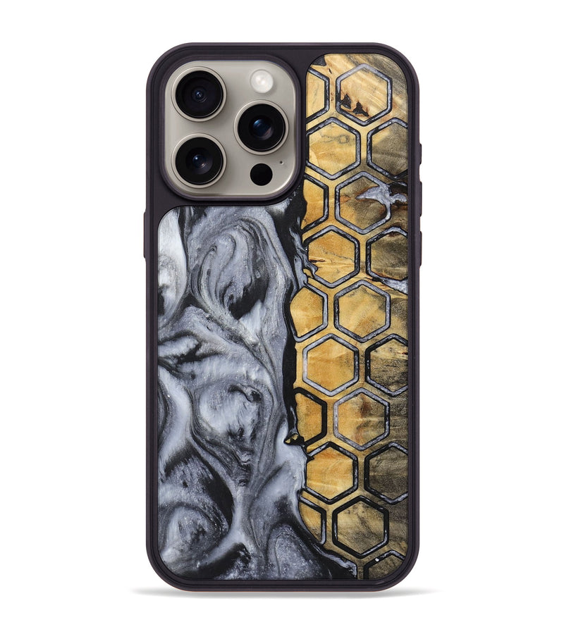 iPhone 15 Pro Max Wood+Resin Phone Case - Andre (Pattern, 717596)